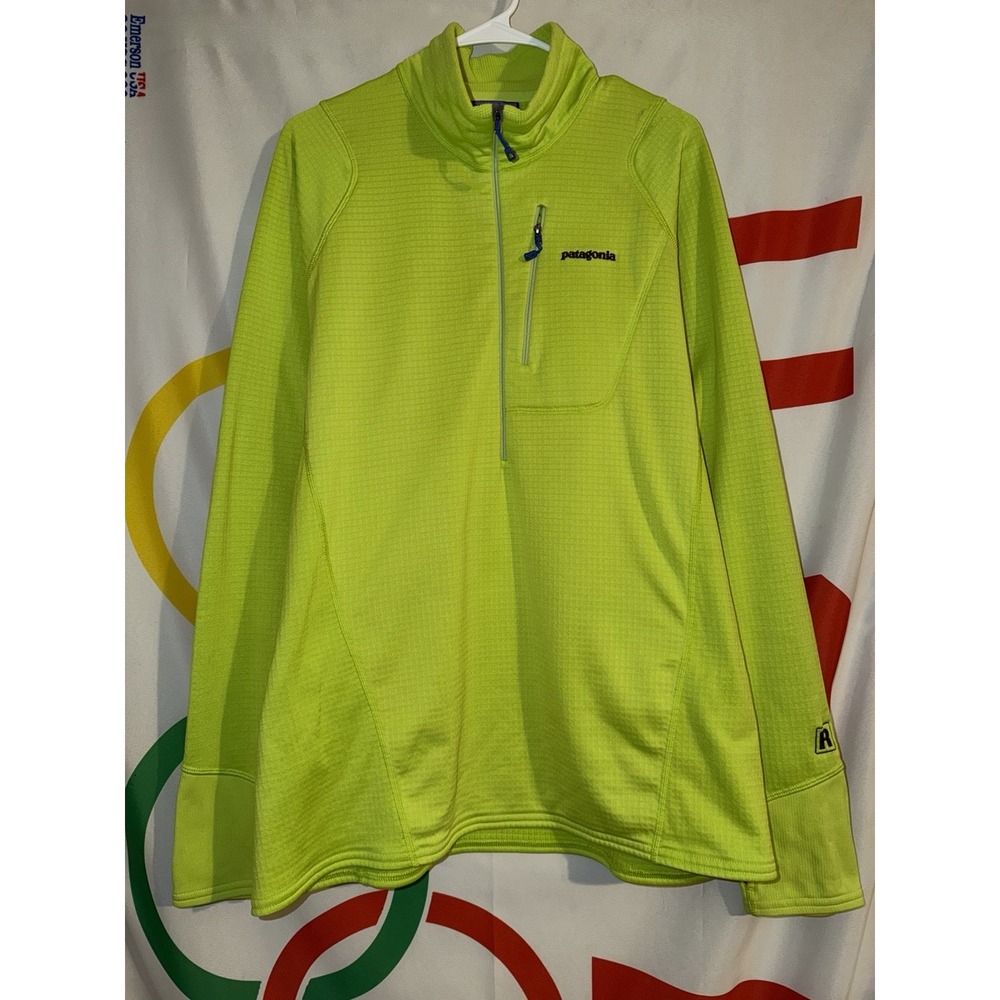 Patagonia R1 Fleece Pullover Mens XL Waffle Green Half Zip